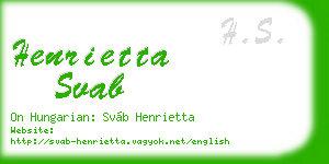 henrietta svab business card